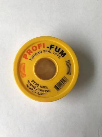 картинка Фум лента желтая для газа PROFI-FUM 19 мм х 0,2 мм х 15 м от «Аква-люкс» магазин сантехники